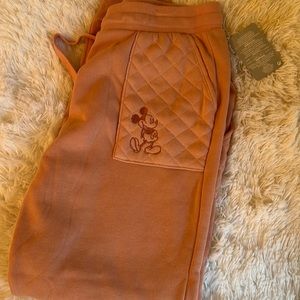 Disney Parks Mickey Mouse Quilted Jogger Sweats NWT Pink